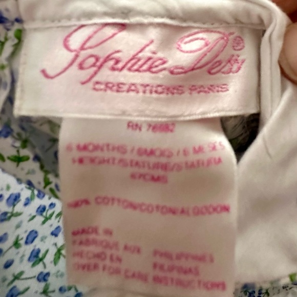 Vintage Sophie Dess Floral Smocked Dress SZ 6M - Picture 5 of 5